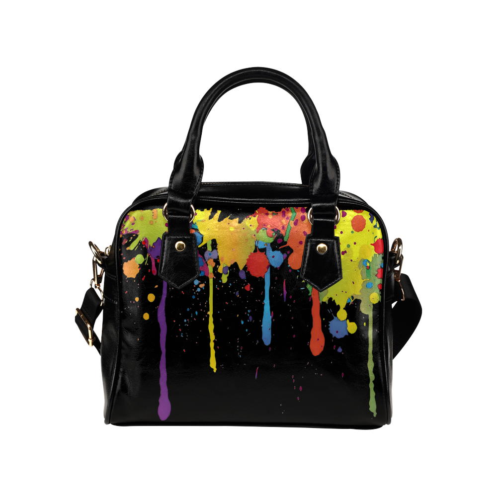Crazy multicolored running SPLASHES Shoulder Handbag (Model 1634)