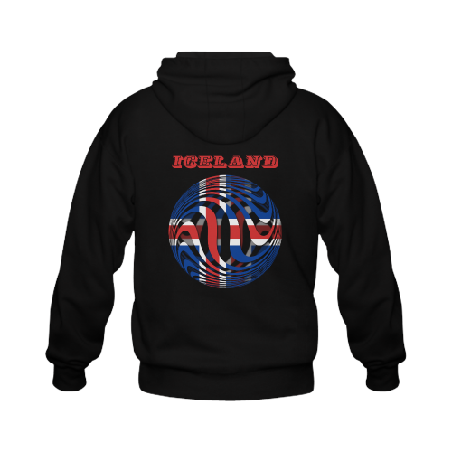 The Flag of Iceland Gildan Full Zip Hooded Sweatshirt (Model H02)