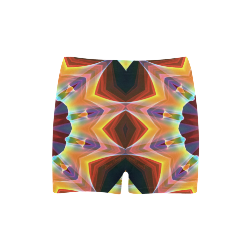 Santa Fe Summer Night, Abstract Warm Romance Briseis Skinny Shorts (Model L04)