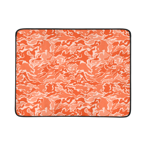 Orange Camo Camouflage Pattern Beach Mat 78"x 60"
