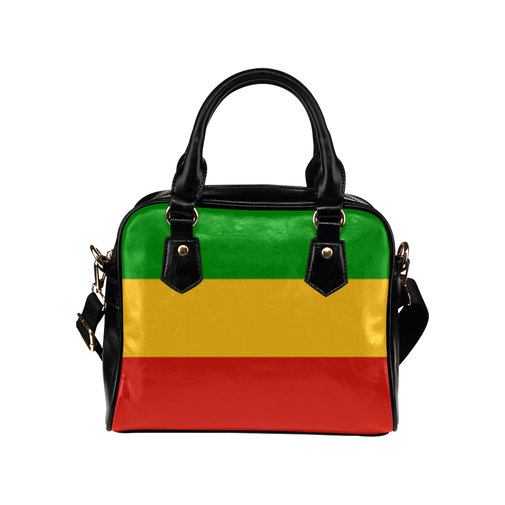 Rastafari Flag Colored Stripes Shoulder Handbag (Model 1634)