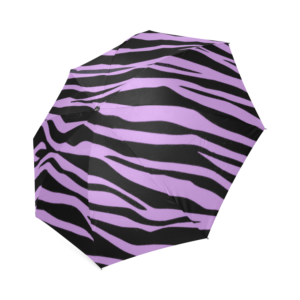 Lavender Zebra Stripes Foldable Umbrella (Model U01)