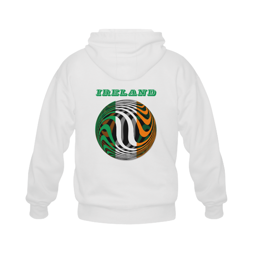 The Flag of Ireland Gildan Full Zip Hooded Sweatshirt (Model H02)