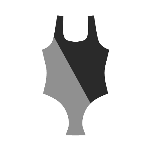 two Colors - black grey + your ideas Vest One Piece Swimsuit (Model S04)
