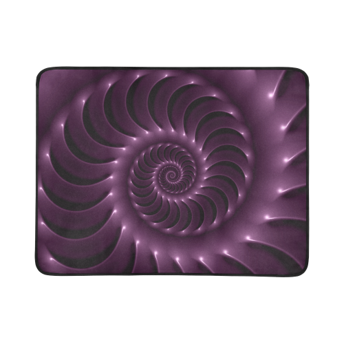 Glossy Purple Spiral Fractal Beach Mat 78"x 60"