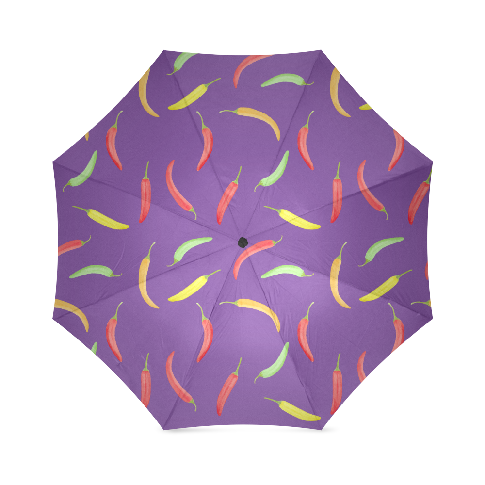 Chilli Peppar on Purple Foldable Umbrella (Model U01)