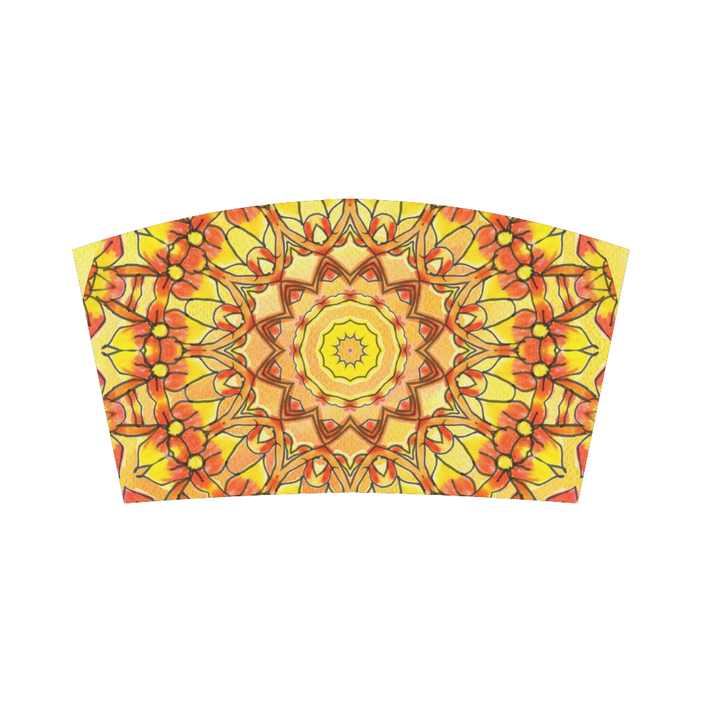 Orange Yellow Sunflower Mandala Red Zendoodle Bandeau Top