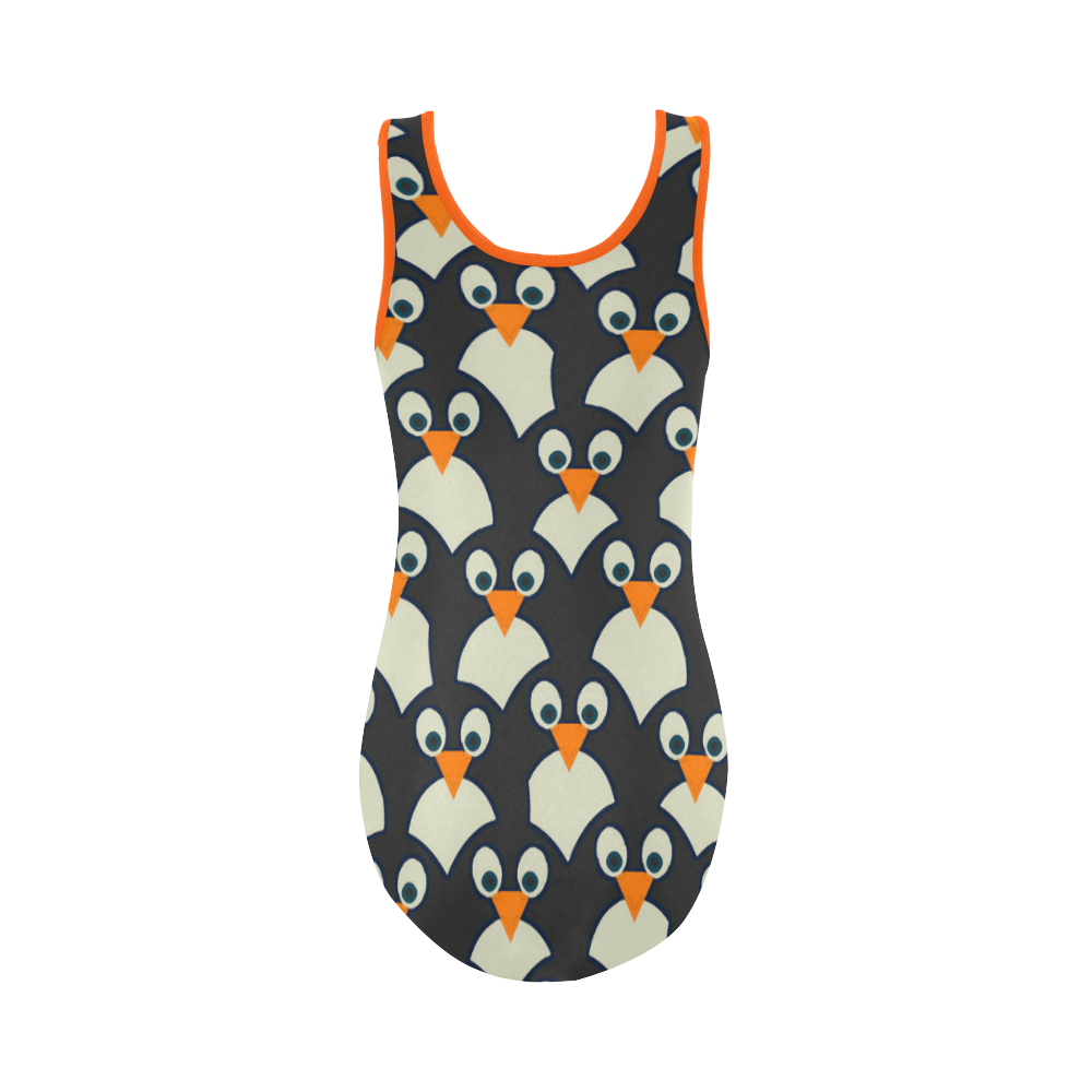 Penguin Pile-Up Vest One Piece Swimsuit (Model S04)