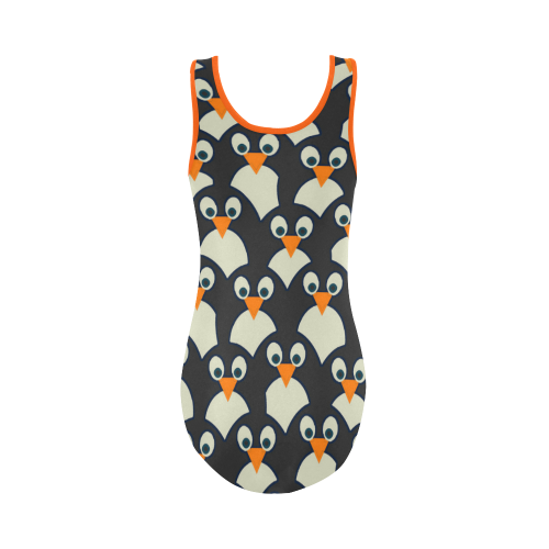 Penguin Pile-Up Vest One Piece Swimsuit (Model S04)