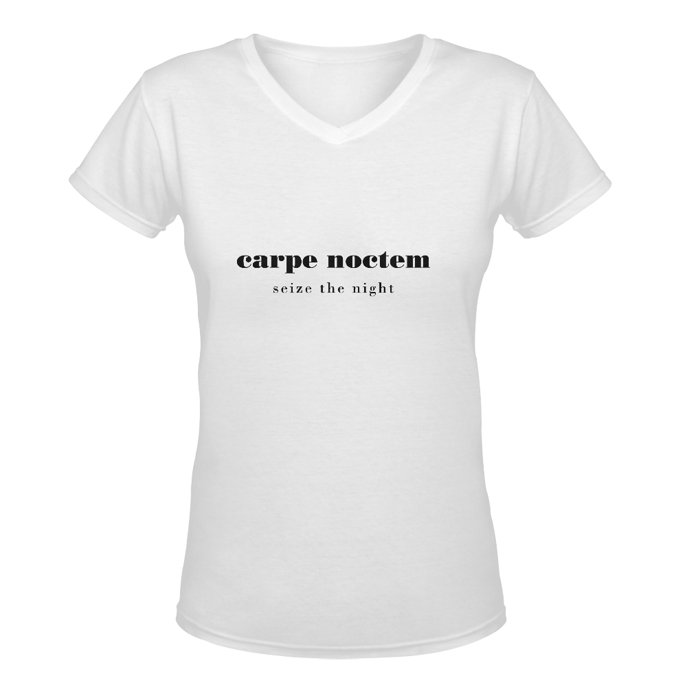 Carpe Noctem Seize the Night Women's Deep V-neck T-shirt (Model T19)