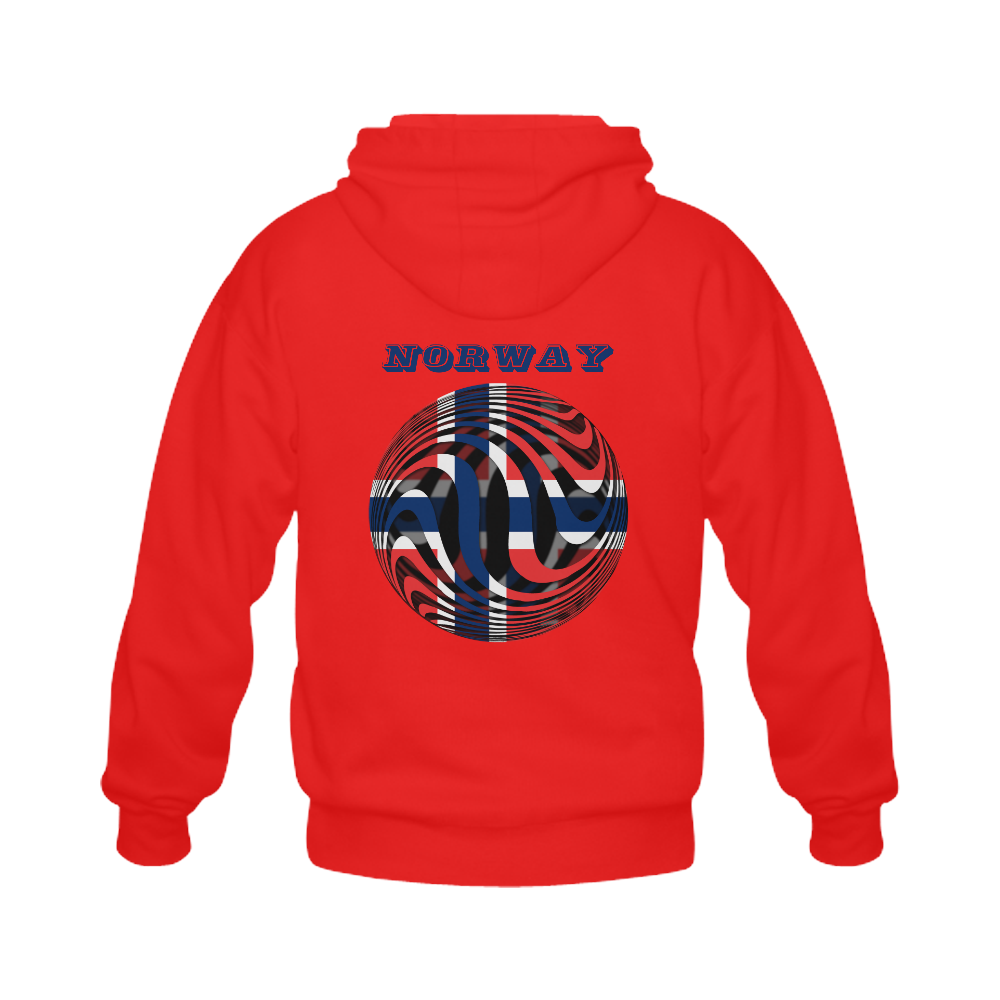 The Flag of Norway Gildan Full Zip Hooded Sweatshirt (Model H02)