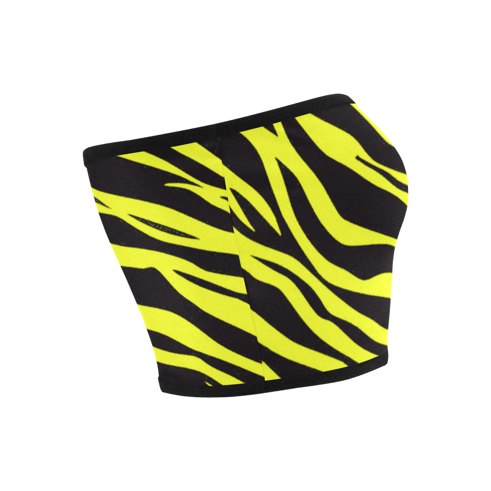 Neon Yellow Zebra Stripes Bandeau Top