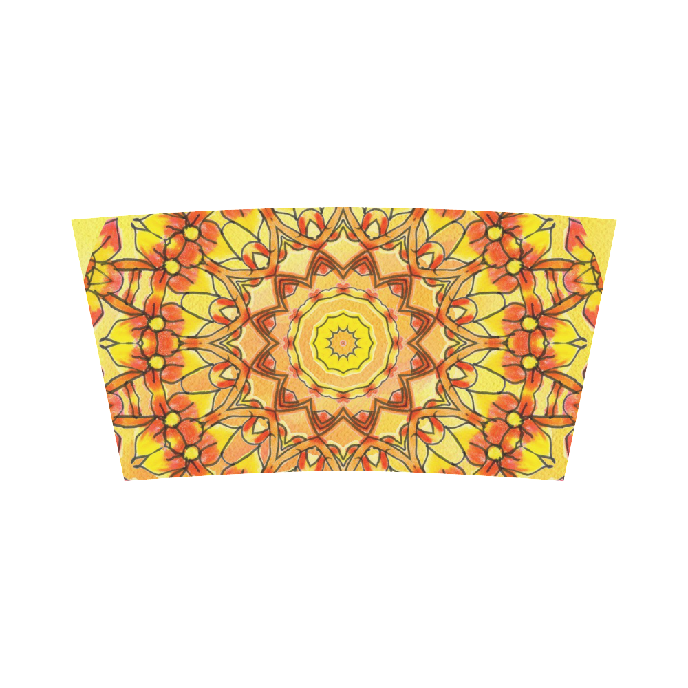 Orange Yellow Sunflower Mandala Red Zendoodle Bandeau Top