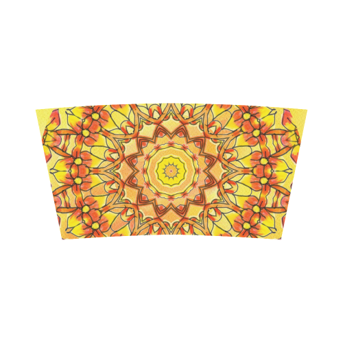 Orange Yellow Sunflower Mandala Red Zendoodle Bandeau Top