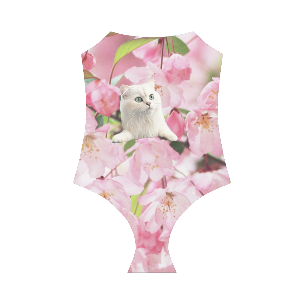 Cat and Flowers Strap Swimsuit ( Model S05)