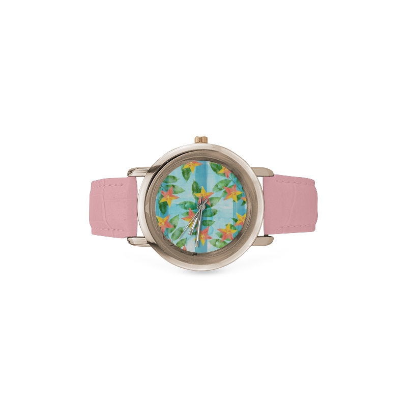 Start Fruit Women's Rose Gold Leather Strap Watch(Model 201)