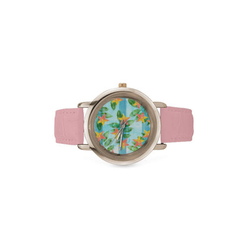 Start Fruit Women's Rose Gold Leather Strap Watch(Model 201)