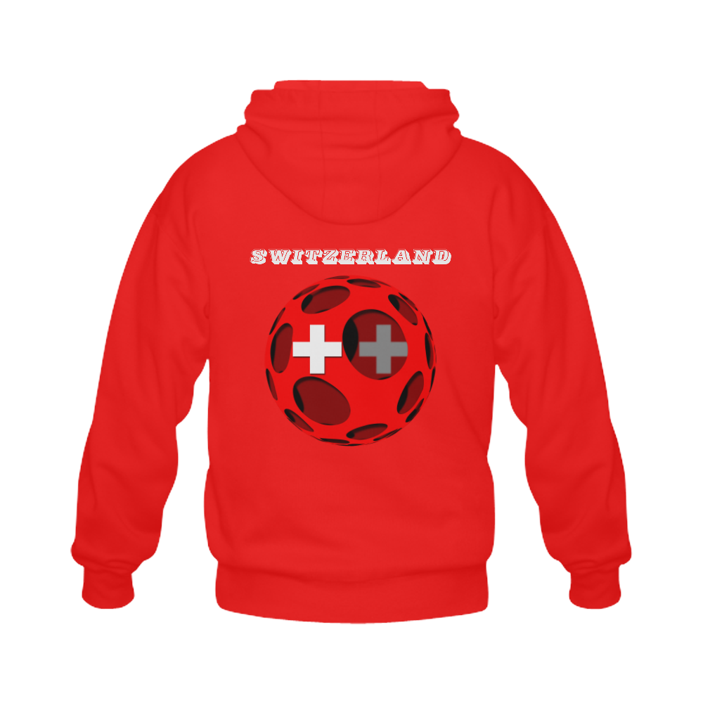 The Flag of Switzerland Gildan Full Zip Hooded Sweatshirt (Model H02)