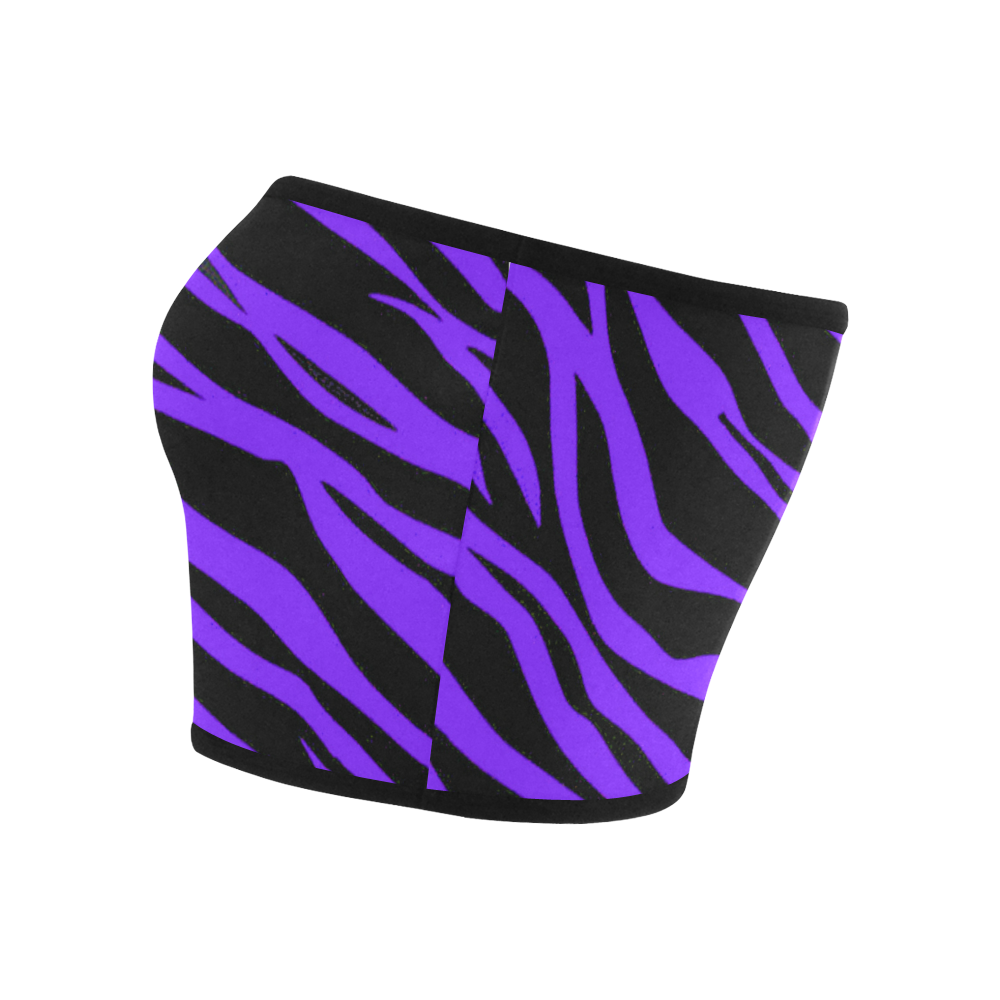 Deep Purple Zebra Stripes Bandeau Top