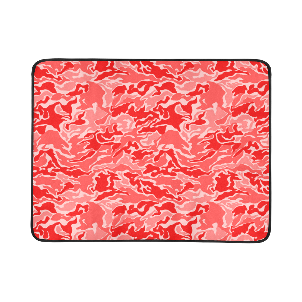 Red Camo Camouflage Pattern Beach Mat 78"x 60"
