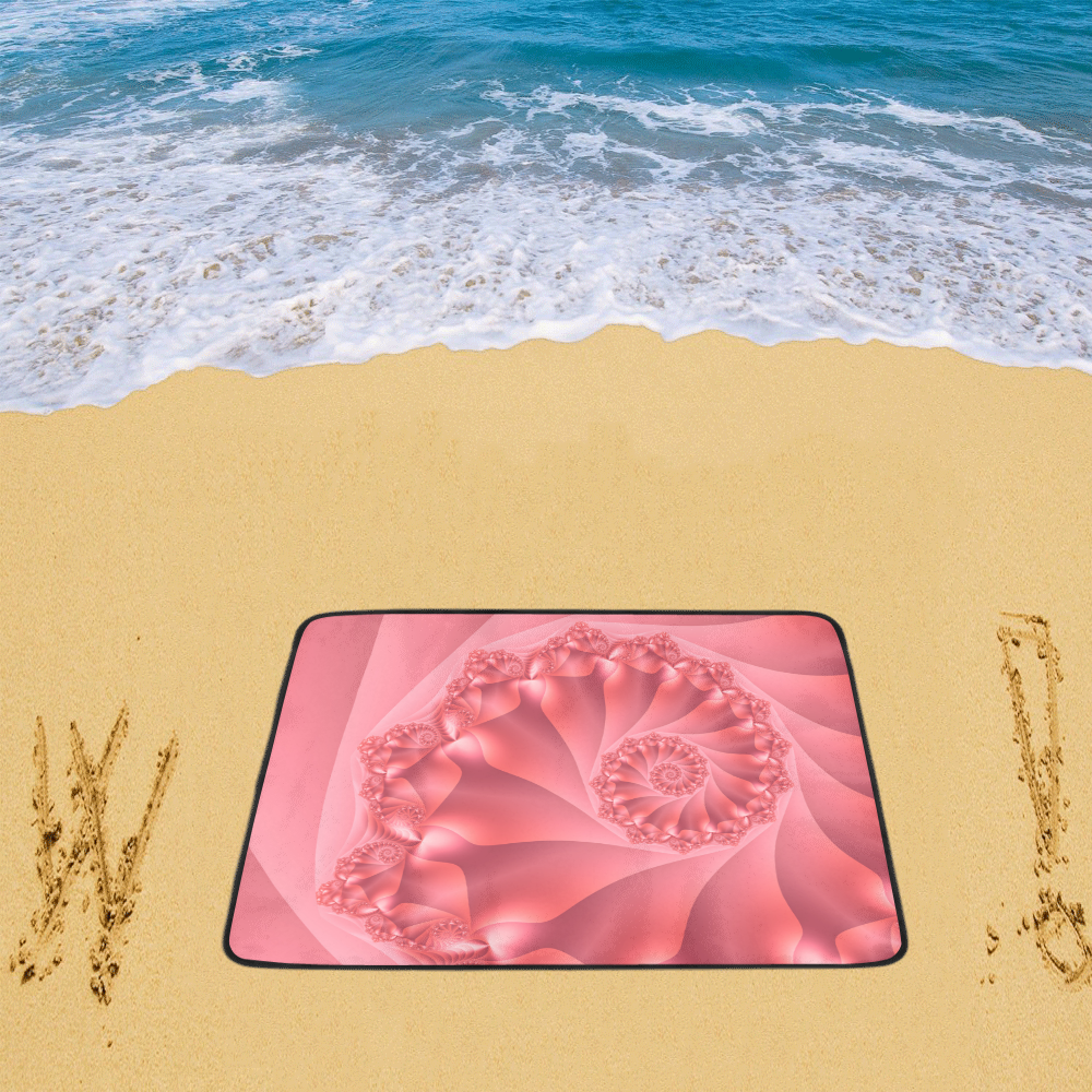 Red Spiral Fractal Beach Mat 78"x 60"