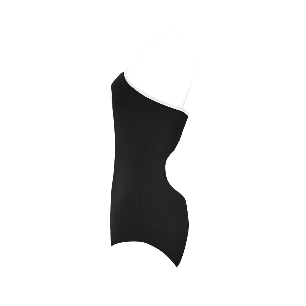 WHITE STRIPE + one color black Strap Swimsuit ( Model S05)