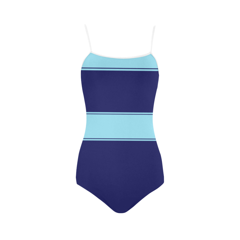 Ribbon Blue Lightblue Twoface Strap Swimsuit ( Model S05)
