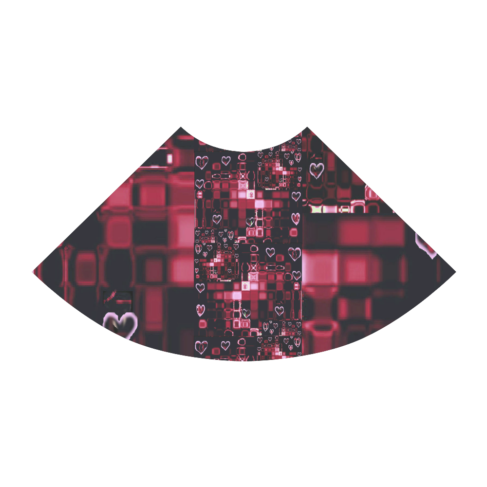 Digital Hearts on Dark Reds Atalanta Sundress (Model D04)