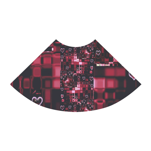 Digital Hearts on Dark Reds Atalanta Sundress (Model D04)