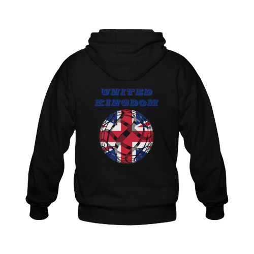 The Flag of United Kingdom Gildan Full Zip Hooded Sweatshirt (Model H02)