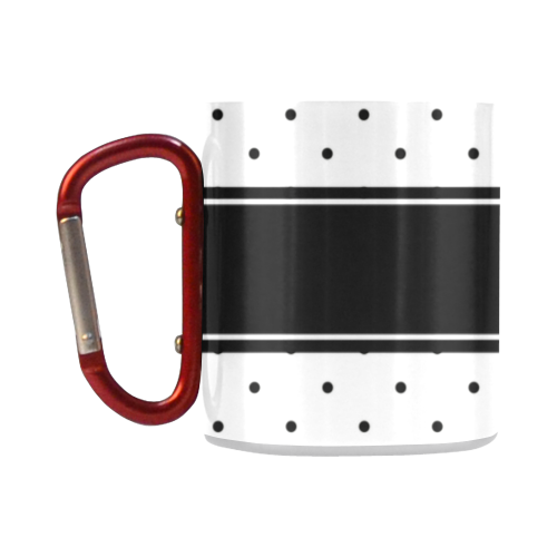 Black Dots White Ribbon your Name Classic Insulated Mug(10.3OZ)