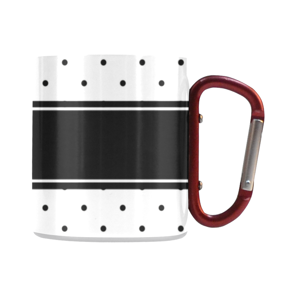 Black Dots White Ribbon your Name Classic Insulated Mug(10.3OZ)