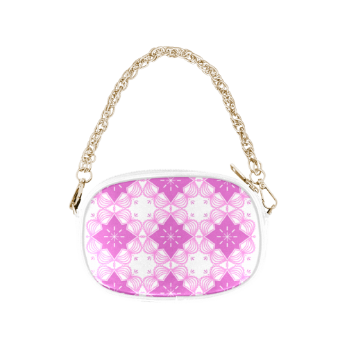 Exclusive Pink Mandala Artistic Series - Gold and Pink Chain Purse (Model 1626)