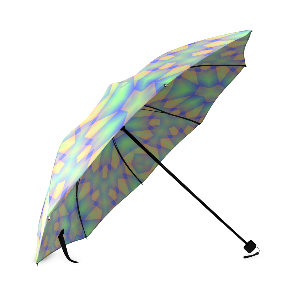 Tri-color Geometric Pattern Foldable Umbrella (Model U01)
