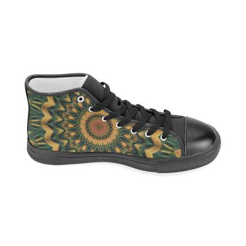 Gaia Mandala Men’s Classic High Top Canvas Shoes (Model 017)
