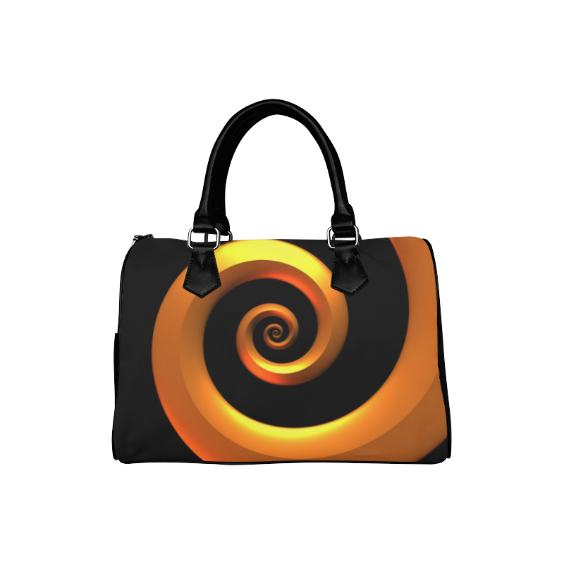 Gold/Black Spiral Boston Handbag (Model 1621)