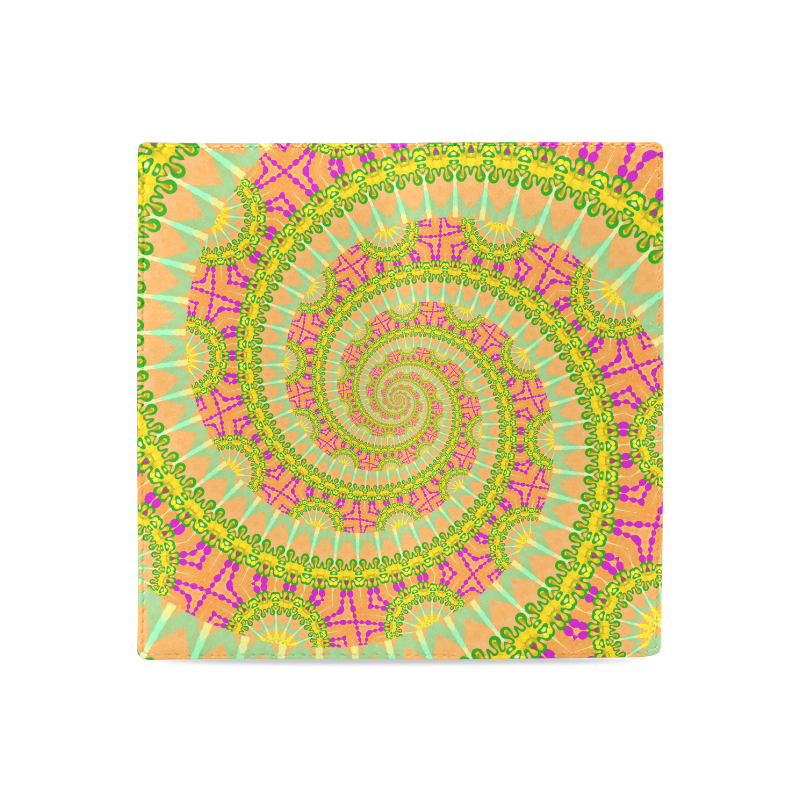 FLOWER POWER SPIRAL SUNNY orange green yellow Women's Leather Wallet (Model 1611)