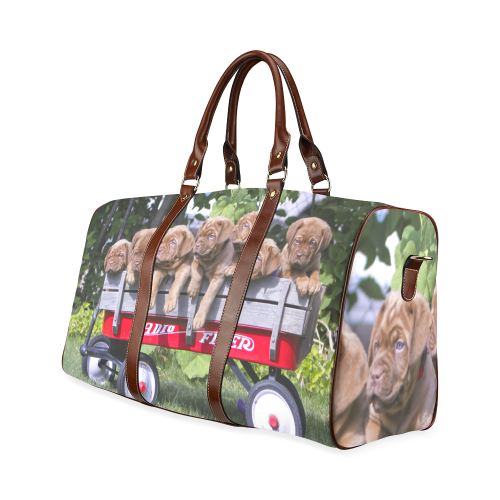 Dogue de Bordeaux puppies ready to roll! Waterproof Travel Bag/Small (Model 1639)