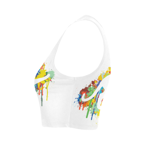 Lovely Cat Colorful Splash Women's Crop Top (Model T42)