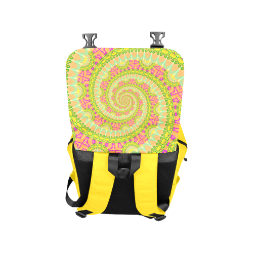 FLOWER POWER SPIRAL SUNNY orange green yellow Casual Shoulders Backpack (Model 1623)