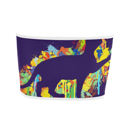 Lovely Cat Colorful Splash Bandeau Top