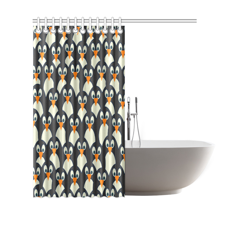 Penguin Pile-Up Shower Curtain 69"x70"