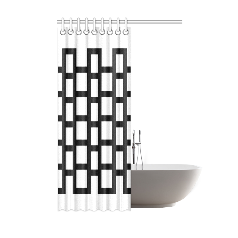 Exclusive Black and White Shower Curtain Shower Curtain 48"x72"