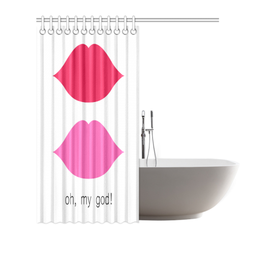 Colorful Lips "Oh, my God!" Shower Curtain 72"x72"