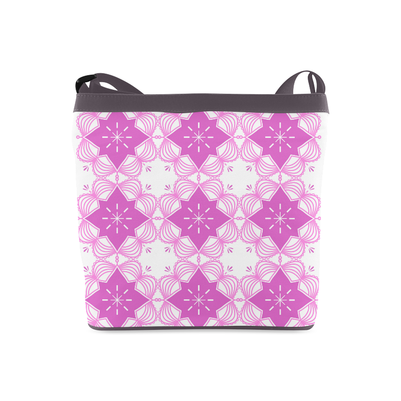 Pink and White Mandala Art Luxury Bag 60s Inspired Fashion Crossbody Bags (Model 1613)