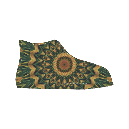 Gaia Mandala Men’s Classic High Top Canvas Shoes (Model 017)