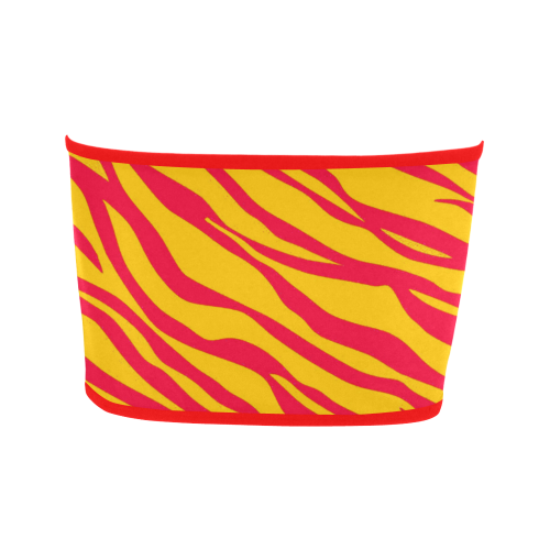 Red On Orange Zebra Stripes Bandeau Top