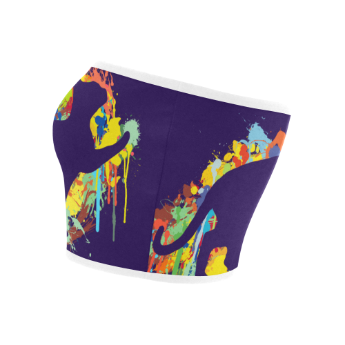 Lovely Cat Colorful Splash Bandeau Top