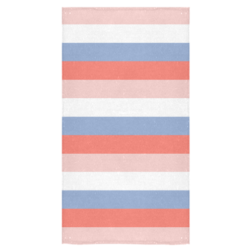 Rose Pink and Serenity Blue Vintage Art Design Bath Towel 30"x56"