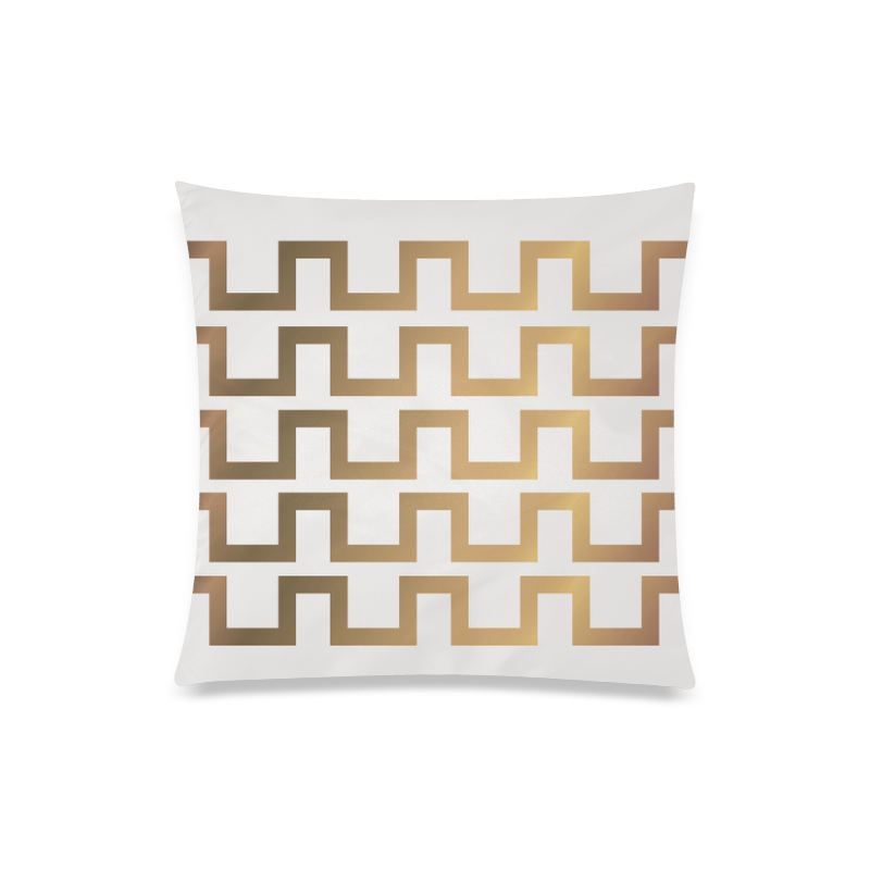 Exclusive Gold and White Vintage Design Custom Zippered Pillow Case 20"x20"(Twin Sides)